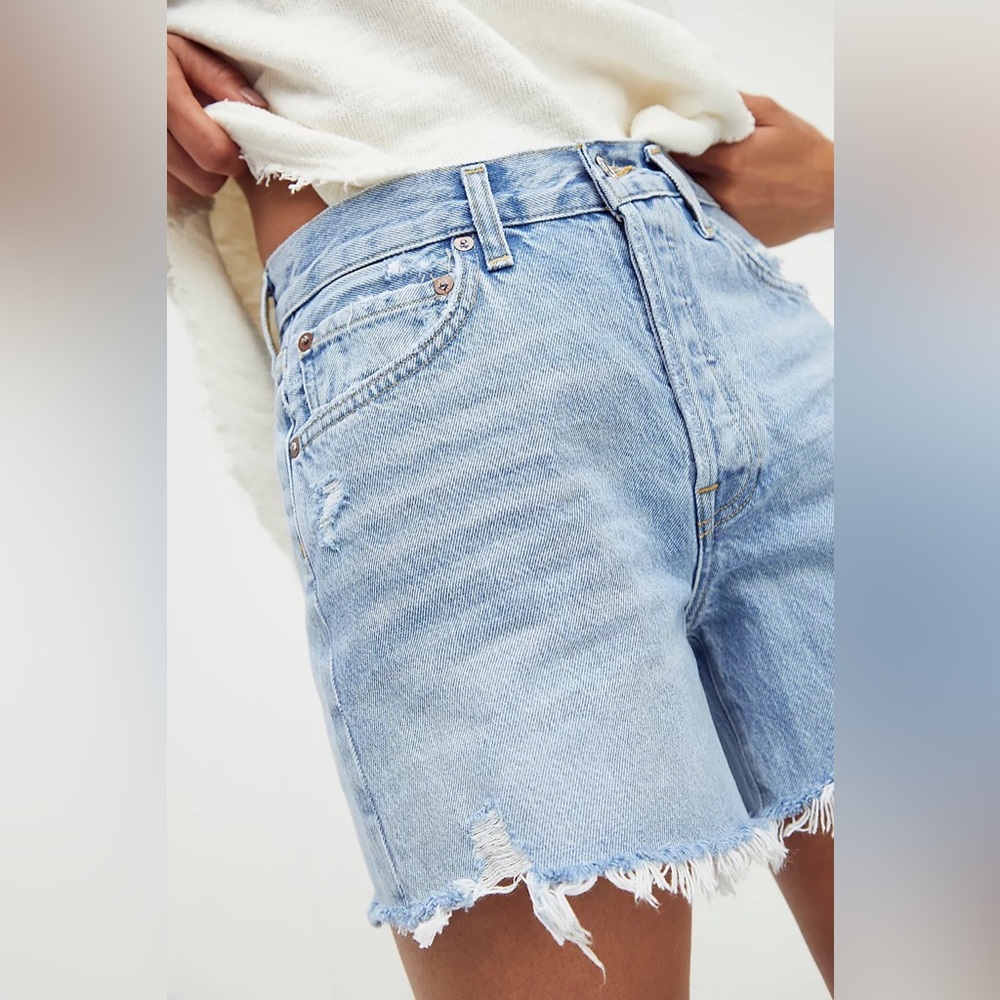 Agolde Parker Long Shorts - color swampmeet, size 28